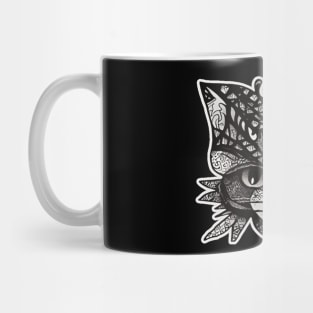 Kitty Doodle Cat Black And White Sketch Mug